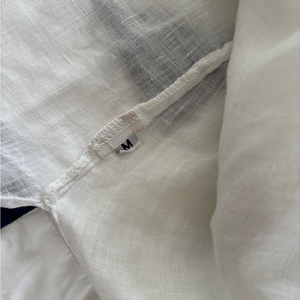 CP Shades White Linen Oversized Button Front Shirt Beach Coverup Women’s Size M - Picture 5 of 5